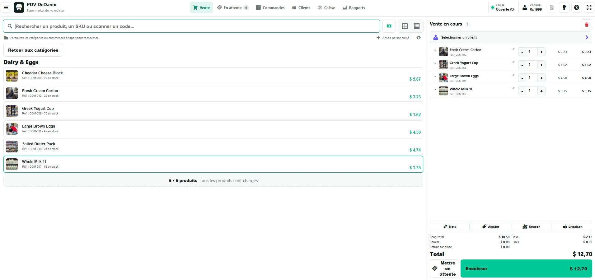 Panier complet DeDanix POS en français